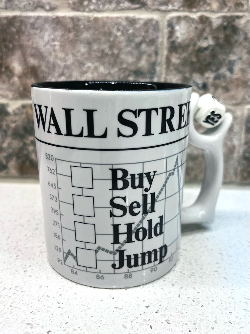 Wall Street Ceramic Mug in White and Black - Financial Market Design